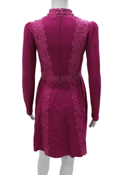 Giambattista Valli Women Sheath Dress Pink Viscose Longsleeve Size 40