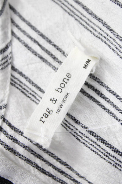 Rag & Bone Womens White Striped Cotton Scoop Neck Sleeveless Basic Tank Size M
