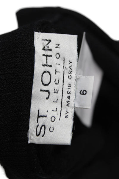 St. John Collection By Marie Gray Women Dress Pants Black Wool Zip Size 6