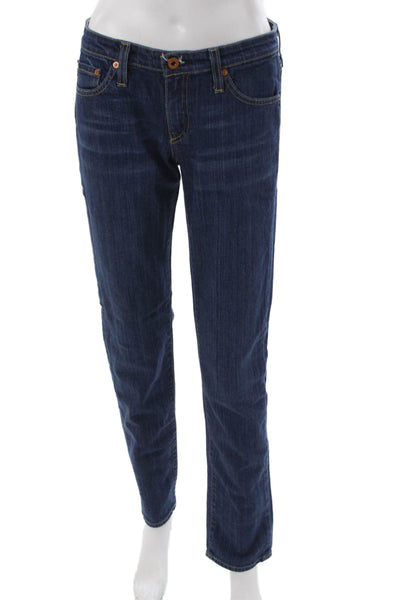 AG Womens Straight Jeans Blue Mid Rise Button Closure Size 27