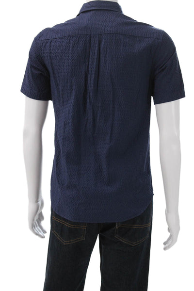 Vineyard Vines Mens Pocketed Short Sleeve Button Down Shirt Blue Size XS