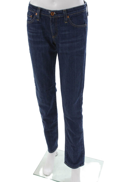 AG Womens Straight Jeans Blue Mid Rise Button Closure Size 27