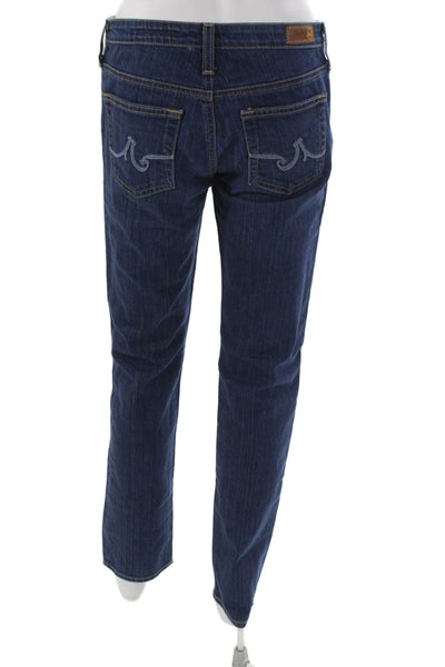 AG Womens Straight Jeans Blue Mid Rise Button Closure Size 27