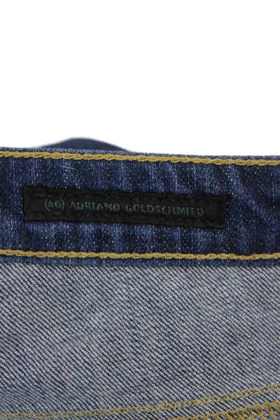 AG Womens Straight Jeans Blue Mid Rise Button Closure Size 27