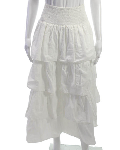 We Wore What Womens Maxi Skirt White 100% Cotton Solid Size M