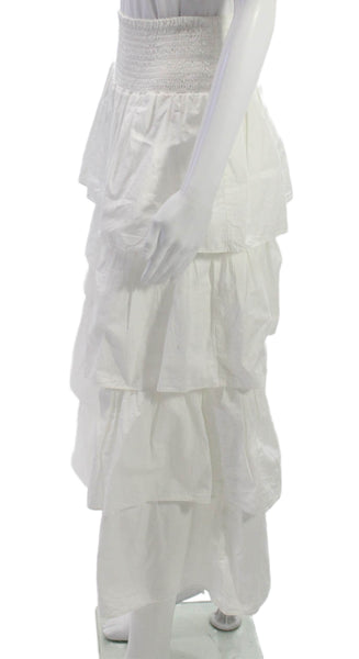 We Wore What Womens Maxi Skirt White 100% Cotton Solid Size M