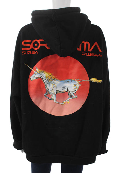 Sorayama +44 Womens Black Floral Cotton Blend Hoodie Size XS
