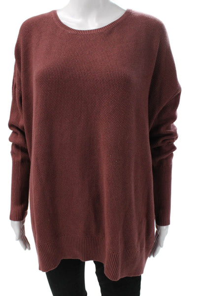 Lululemon Womens Tunic Sweater Red Viscose Crewneck Long Sleeve Size 20