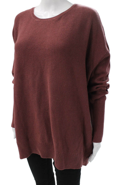 Lululemon Womens Tunic Sweater Red Viscose Crewneck Long Sleeve Size 20
