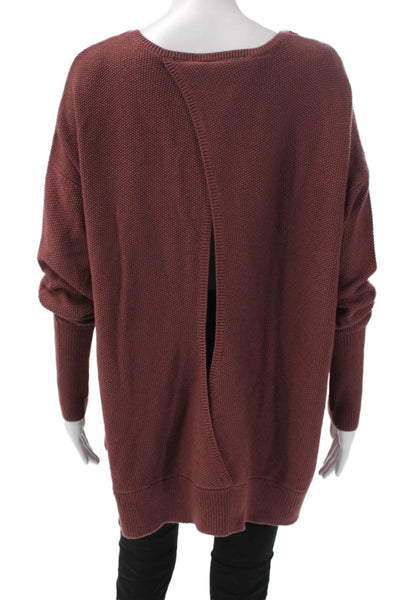Lululemon Womens Tunic Sweater Red Viscose Crewneck Long Sleeve Size 20