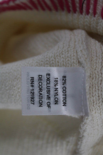 Johnnie-o Unisex Pullover Sweater Ivory Cotton Crew Neck Long Sleeve Size L