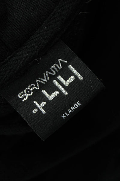 Sorayama +44 Womens Black Floral Cotton Blend Hoodie Size XS