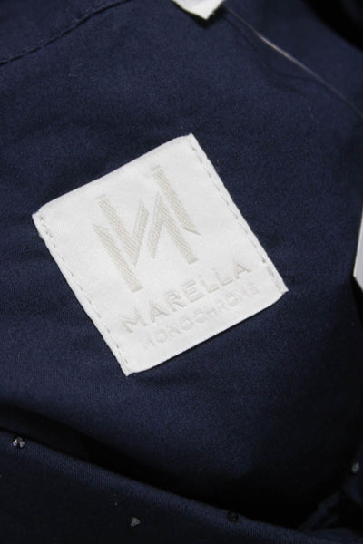 Marella Womens Basic Collared Cotton Button-Up Long Sleeve Top Size 42