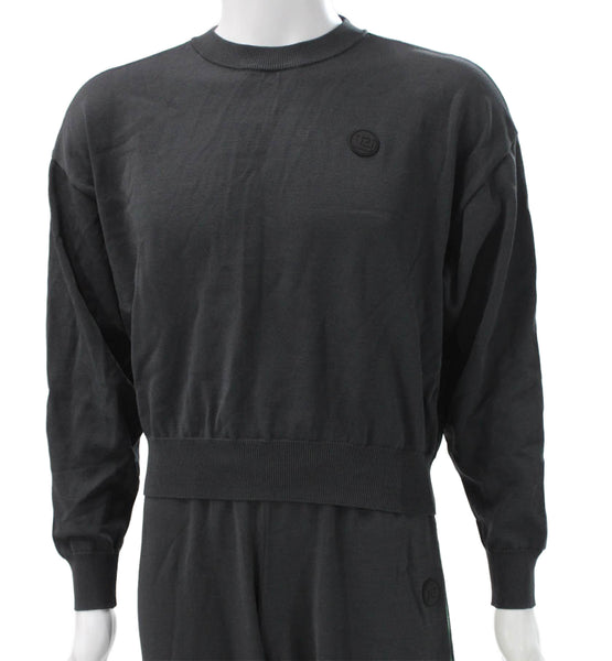 PE Nation Womens Pullover Sweatshirt Gray Viscose Long Sleeve Size M