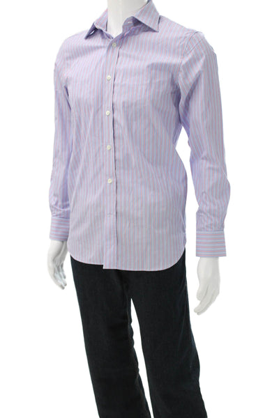 Banana Republic Mens Cotton Striped Long Sleeve Button Down Shirt Blue Size XS