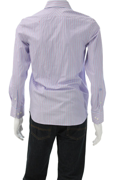 Banana Republic Mens Cotton Striped Long Sleeve Button Down Shirt Blue Size XS