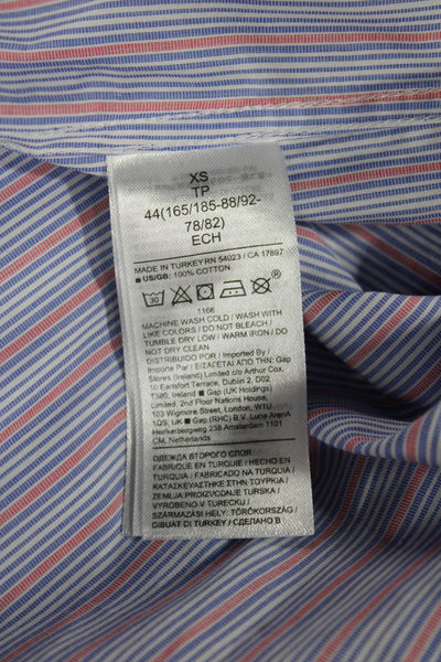 Banana Republic Mens Cotton Striped Long Sleeve Button Down Shirt Blue Size XS