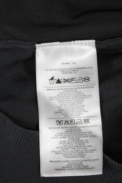 PE Nation Womens Pullover Sweatshirt Gray Viscose Long Sleeve Size M