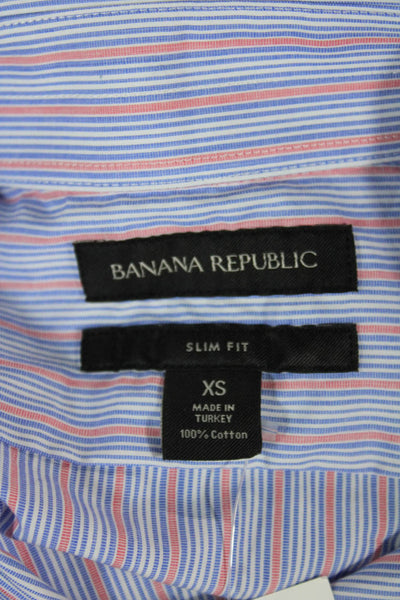 Banana Republic Mens Cotton Striped Long Sleeve Button Down Shirt Blue Size XS