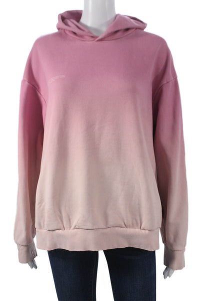 Pangaia Women Pullover Hoodie Pink Colorblock Viscose Long Sleeve Size M