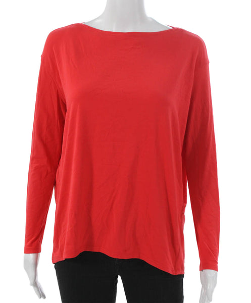 Lululemon Women Wool Pullover Boat Neck Long Sleeve Solid Red Size M