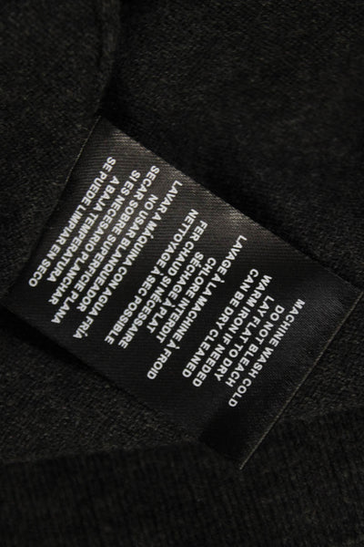 Velvet Women Sweater Dress Gray Cotton V-Neck Long Sleeve Button Size M