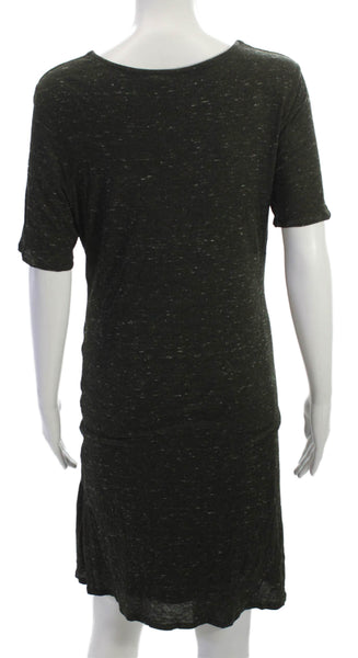 Dolan Womens Green Viscose V-Neck T-Shirt Dress Short Sleeve Knee Length Size M