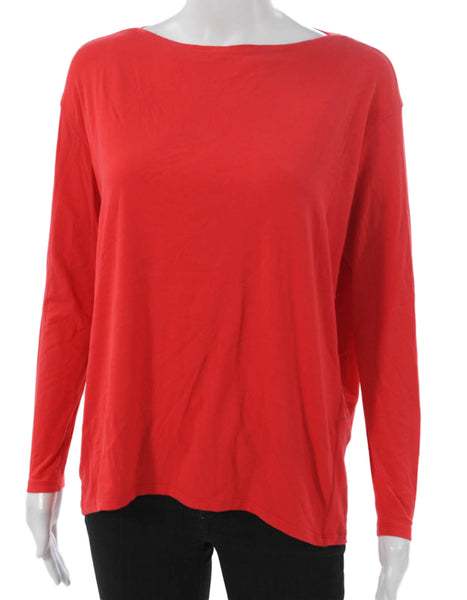Lululemon Women Wool Pullover Boat Neck Long Sleeve Solid Red Size M