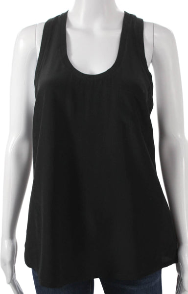Joie Womens Silk Scoop Neck Sleeveless Basic Tank Black Size M
