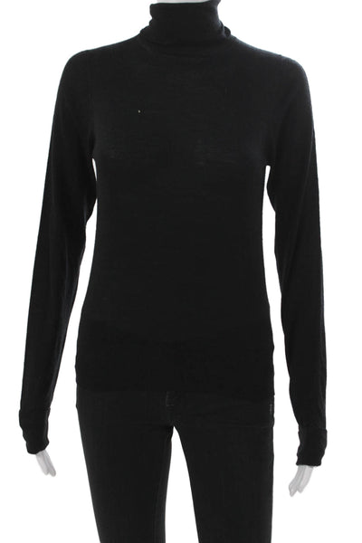 Prada Womens Pullover Sweater Black Wool Turtleneck Long Sleeve Size 40