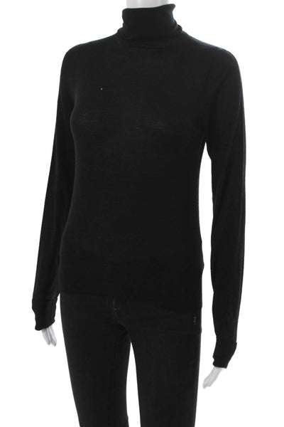 Prada Womens Pullover Sweater Black Wool Turtleneck Long Sleeve Size 40
