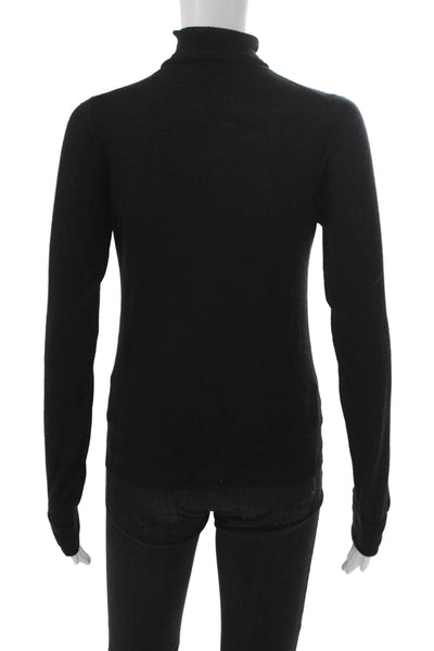 Prada Womens Pullover Sweater Black Wool Turtleneck Long Sleeve Size 40