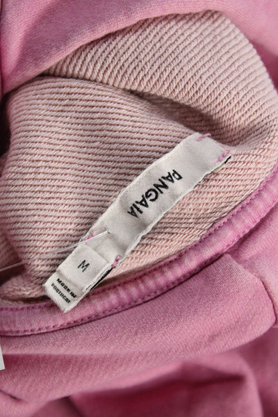 Pangaia Women Pullover Hoodie Pink Colorblock Viscose Long Sleeve Size M