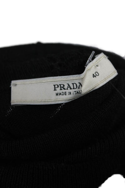 Prada Womens Pullover Sweater Black Wool Turtleneck Long Sleeve Size 40