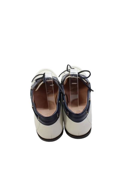 J Crew Womens Leather Colorblock Loafers White Size 11