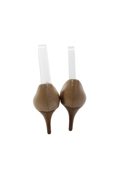 Nine West Womens Leather Pointed Toe Pumps Beige Size 7 Medium