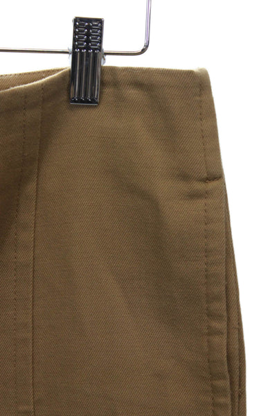 Vince Womens Cropped Pants Brown Cotton Button Size 8