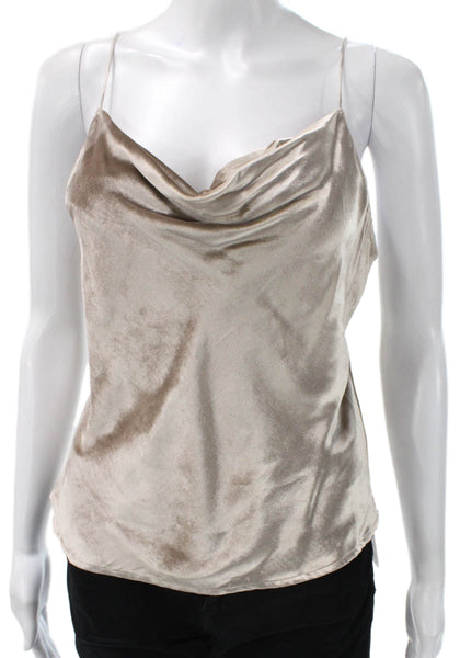 Fleur du Mal Women Black Velvet Camisole Round Neck Size S