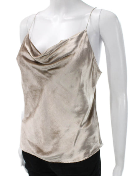 Fleur du Mal Women Black Velvet Camisole Round Neck Size S
