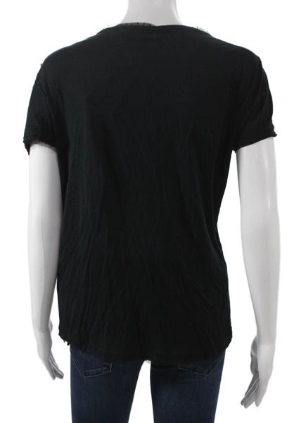 Fleur du Mal Women Black Velvet Camisole Round Neck Size S