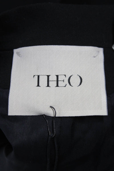 Theo Women Black Polyester V Neck Sleeveless Vest Flower Size S