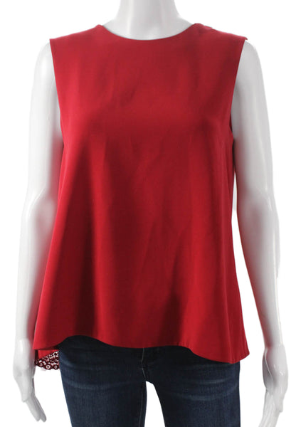 Carolina Herrera Womens Velvet Sleeveless Tank Gray Size 6