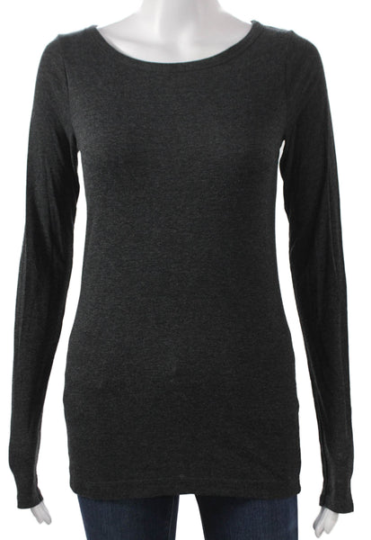 Vince Womens Basic Modal Long Sleeve T-Shirt Gray Size M