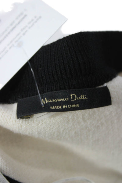Massimo Dutti Women Herringbone Collared Sweater Gray Size S