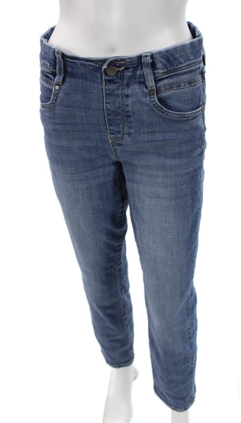 Liverpool Los Angeles Womens Skinny Jeans Blue High Rise Button Size 4