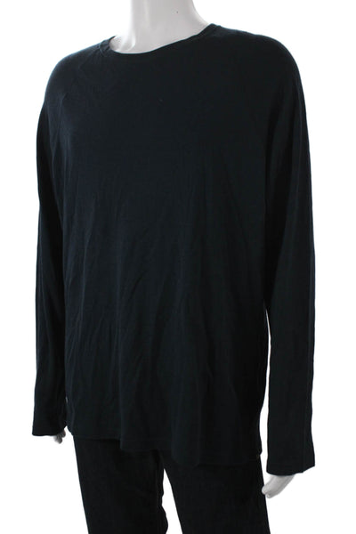 Billy Reid Mens Long Sleeve Pima Cotton Black Round Neck Shirt Size XL