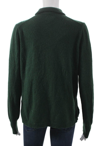 J Crew Women Green Cashmere Turtleneck Pullover Sweater Size L