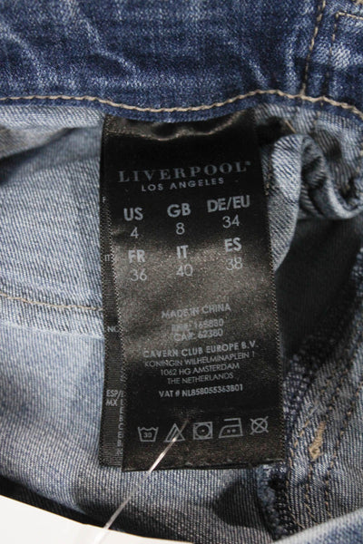 Liverpool Los Angeles Womens Skinny Jeans Blue High Rise Button Size 4