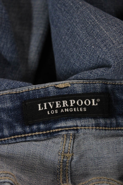 Liverpool Los Angeles Womens Skinny Jeans Blue High Rise Button Size 4