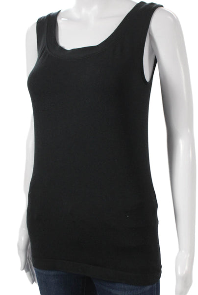 Wolford Women Basic Sleeveless Scoop Neck Black Tank Size M